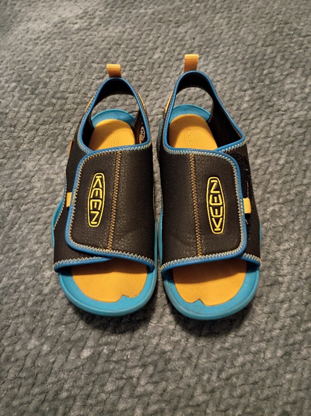 KEEN Kids Black and Blue Slide Sandals